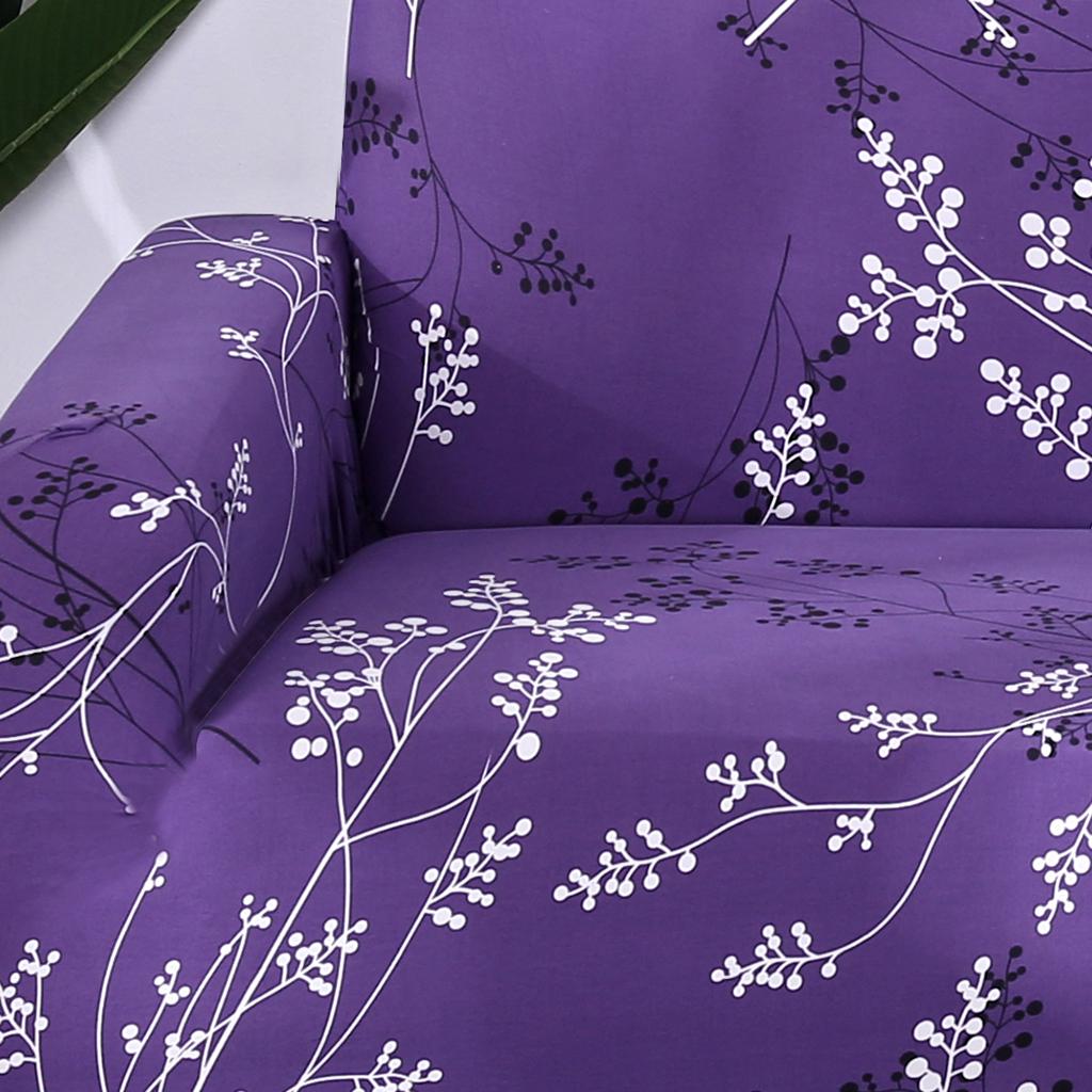 Digital Printing Stretch All-inclusive 2-Seater Sofa Cover Purple