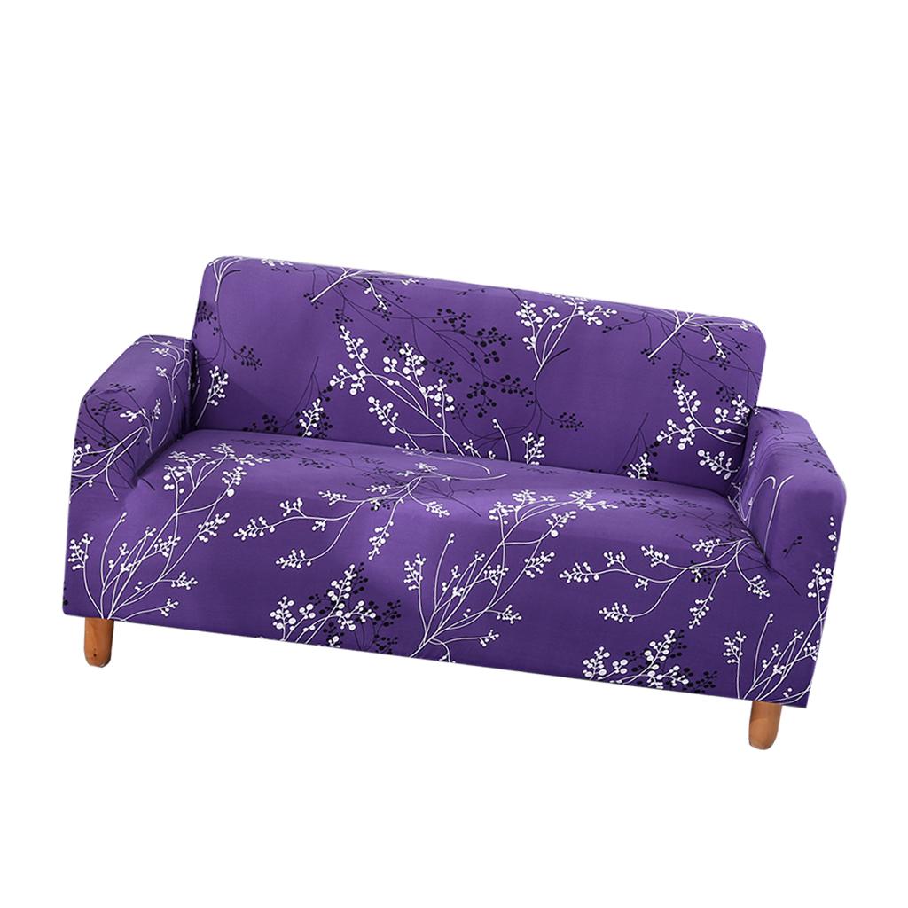 Digital Printing Stretch All-inclusive 2-Seater Sofa Cover Purple