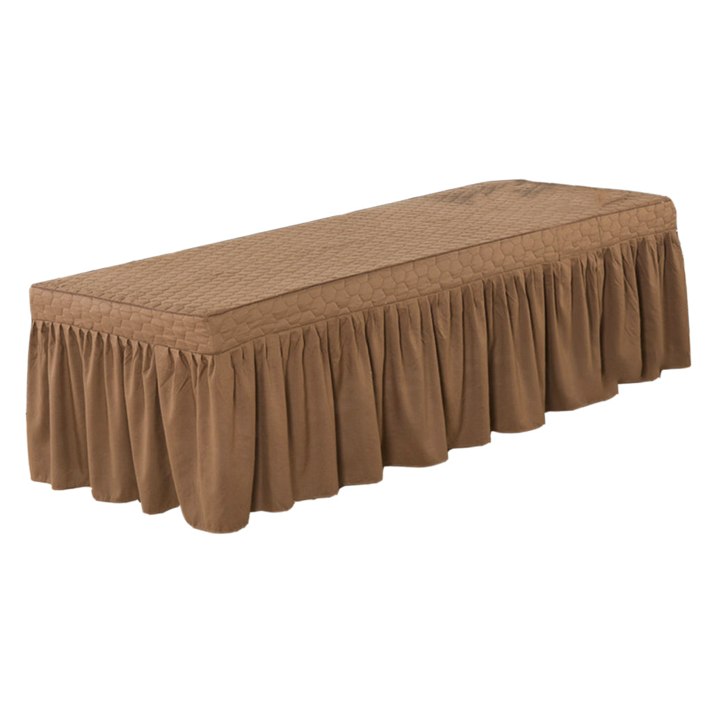Massage Table Skirt Beauty Bed Cover Valance Sheet 2 Coffee