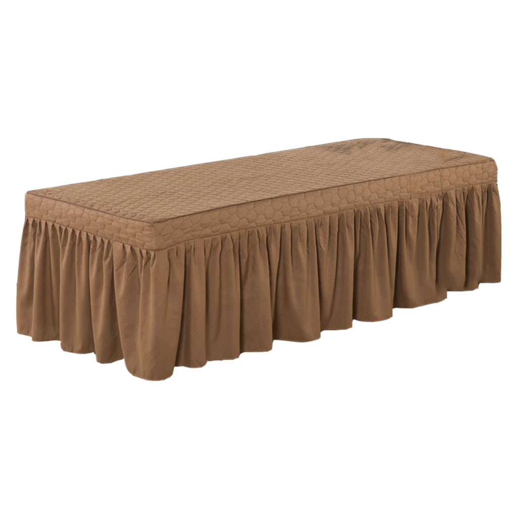 Massage Table Skirt Beauty Bed Cover Valance Sheet 2 Coffee