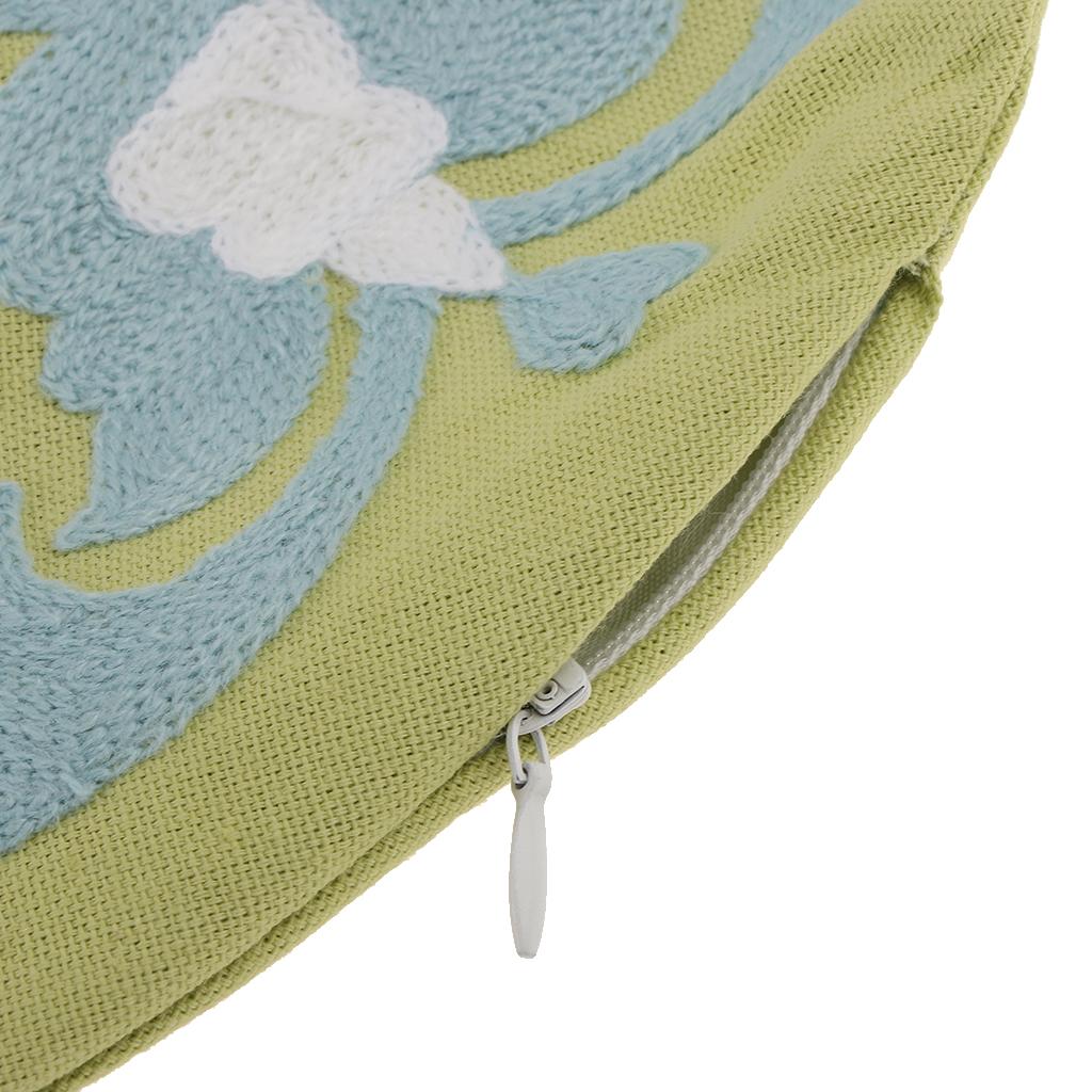 35cm Embroidery Round Sofa Chair Cushion Cover Throw Pillow Case Protector