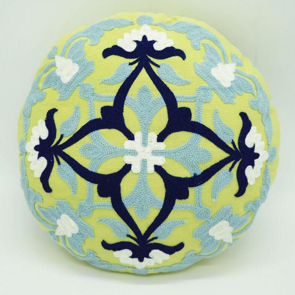 35cm Embroidery Round Sofa Chair Cushion Cover Throw Pillow Case Protector