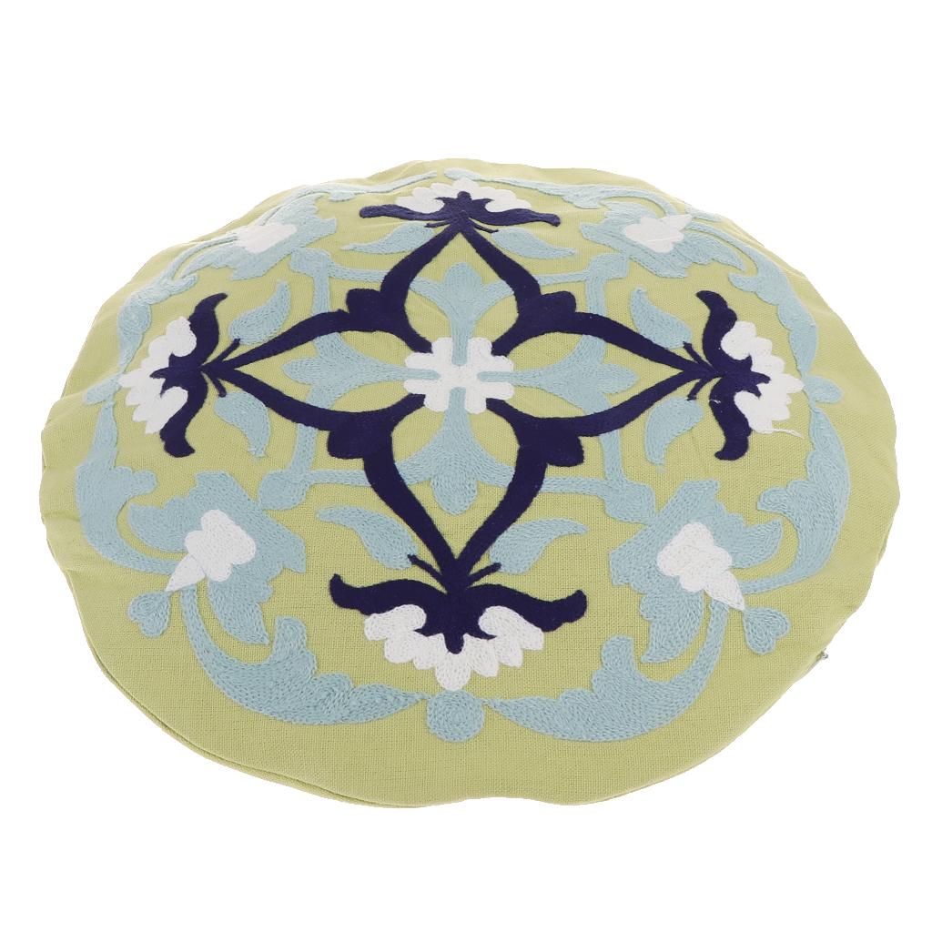 35cm Embroidery Round Sofa Chair Cushion Cover Throw Pillow Case Protector