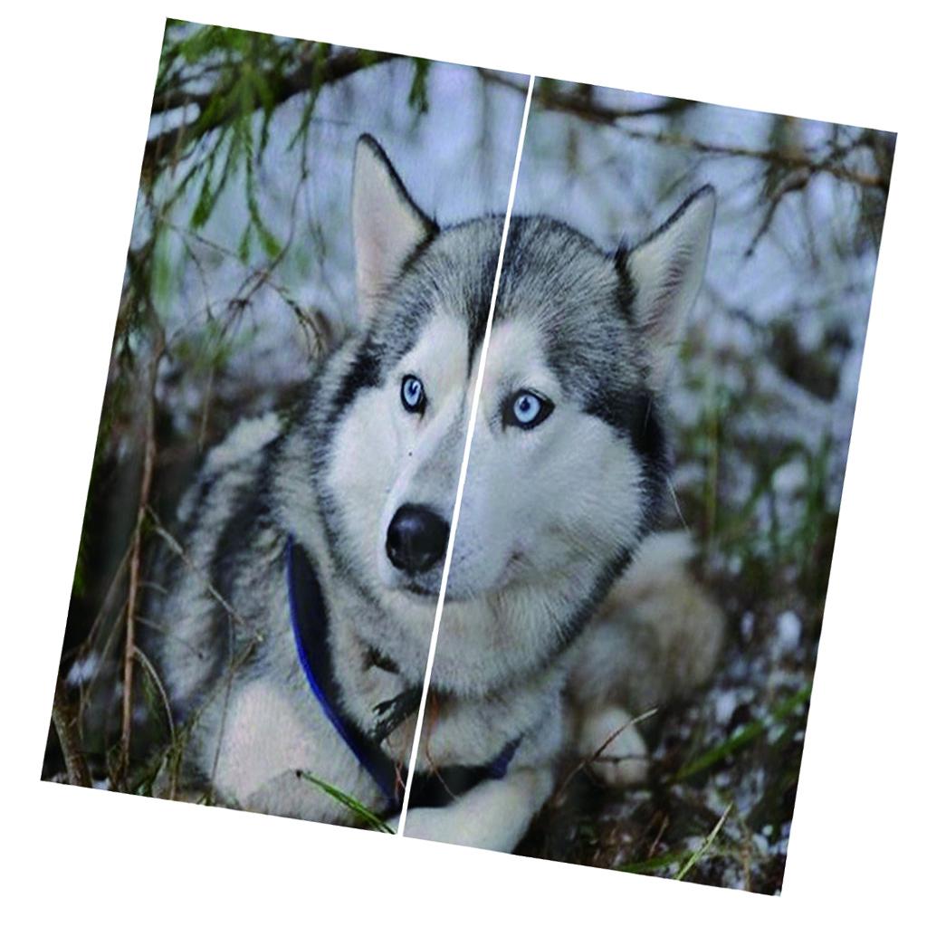 2 Panel Set Digital Printing Curtains 3D Animals Wolf-75x166cm