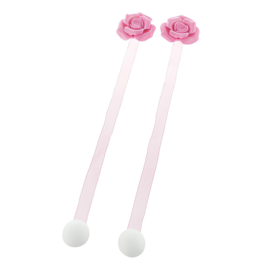 1 Pair Rose Flower Magnetic Curtain Tiebacks Rope Strap Holdback Rose Red
