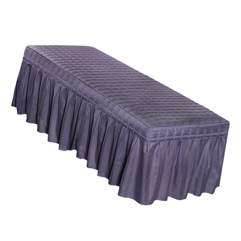 Massage Cosmetic Table Valance Sheet Cover with Hole Smokey Purple-180x60cm