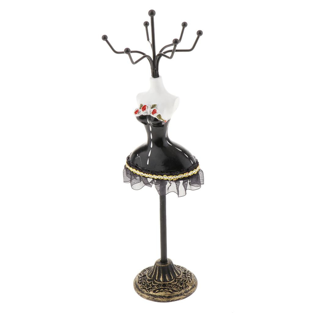 Jewelry Display Stand Rack Holder Shelf Resin Female Model Decor Black