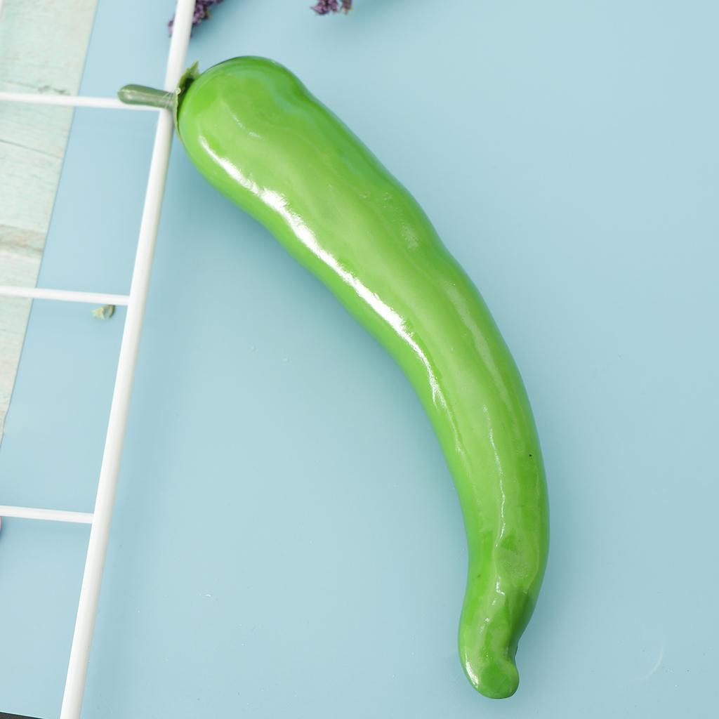 Artificial Lifelike Fake Food Green Chilli