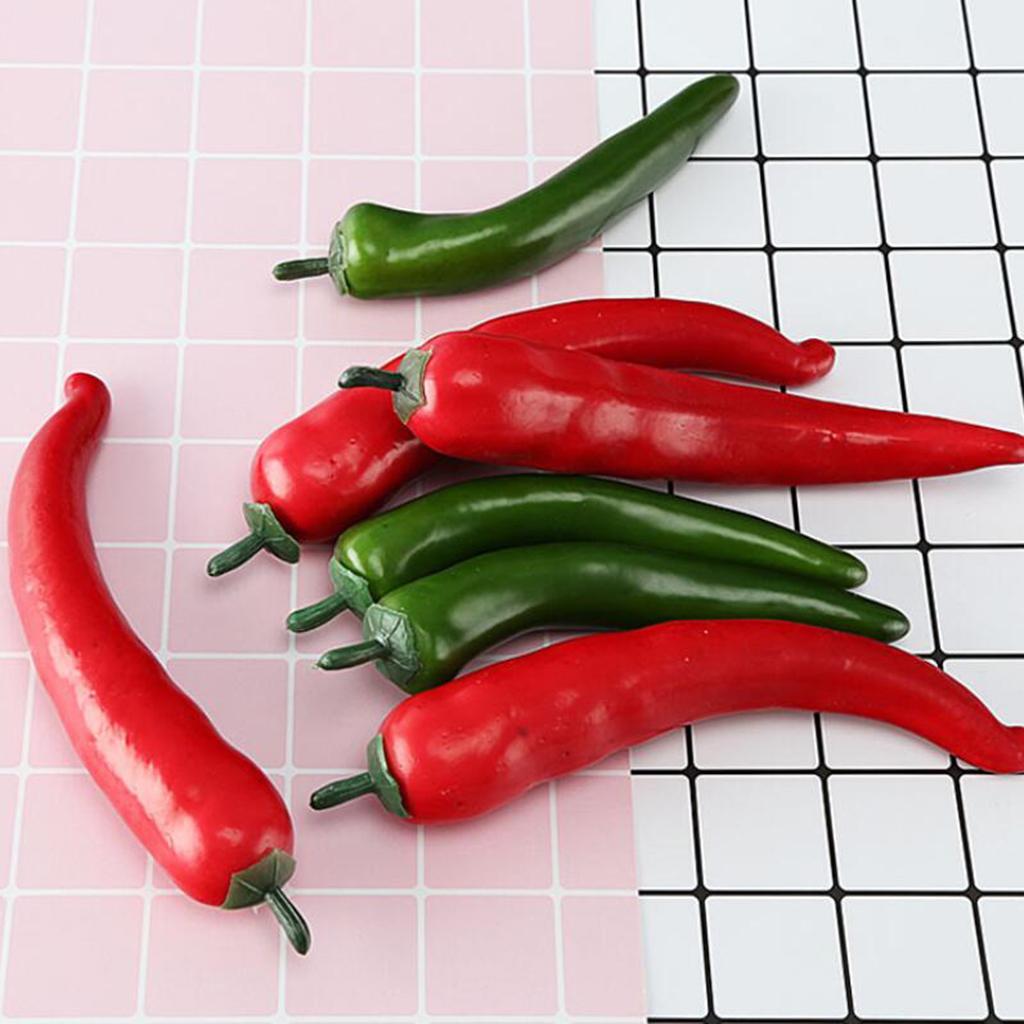 Artificial Lifelike Fake Food Green Chilli