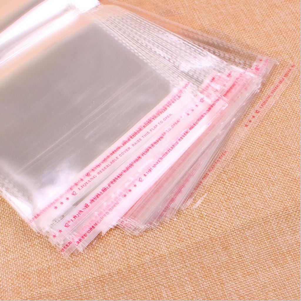 200pcs Transparent Opp Bag Plastic Bags Self Adhesive Seal 6x8cm