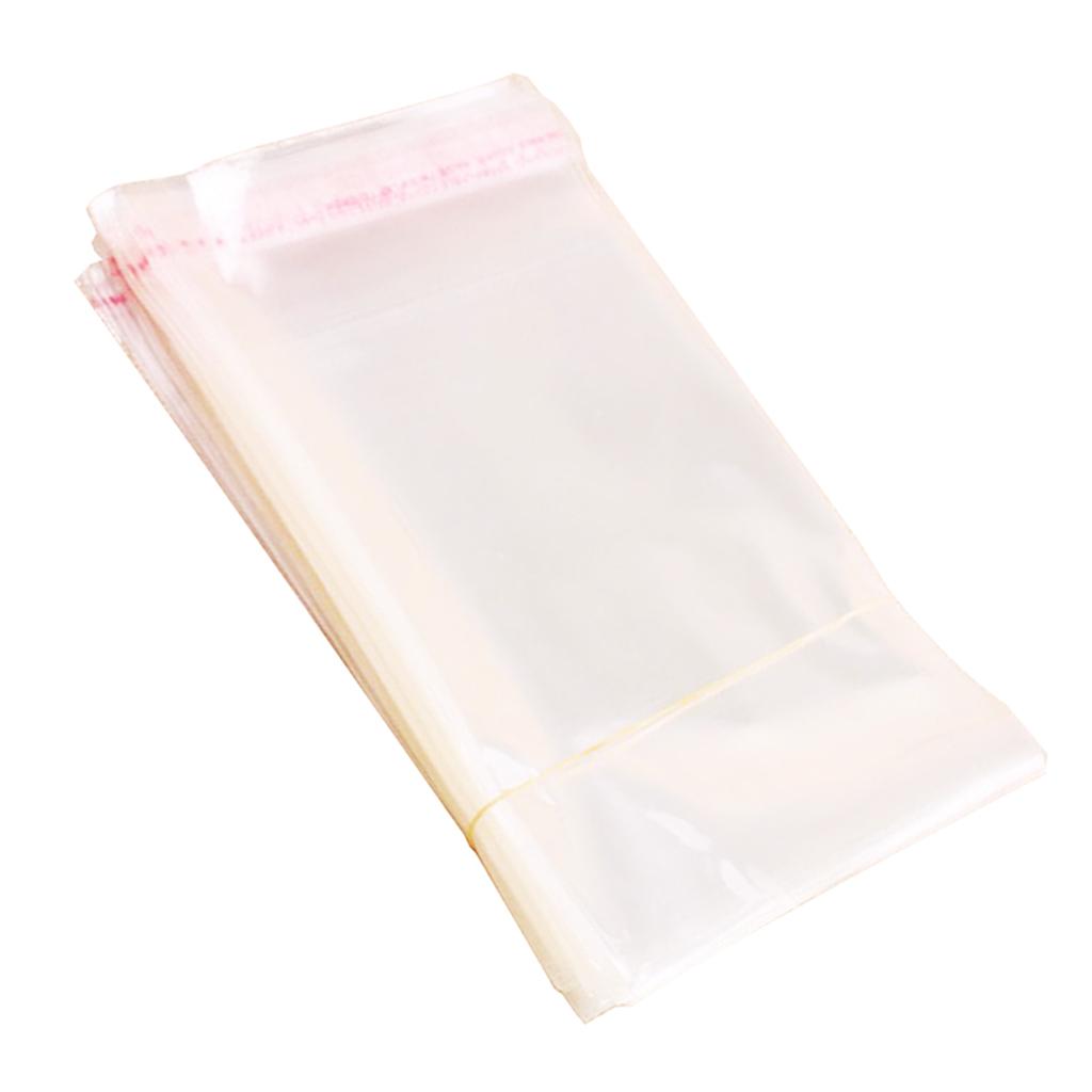 200pcs Transparent Opp Bag Plastic Bags Self Adhesive Seal 10x20cm