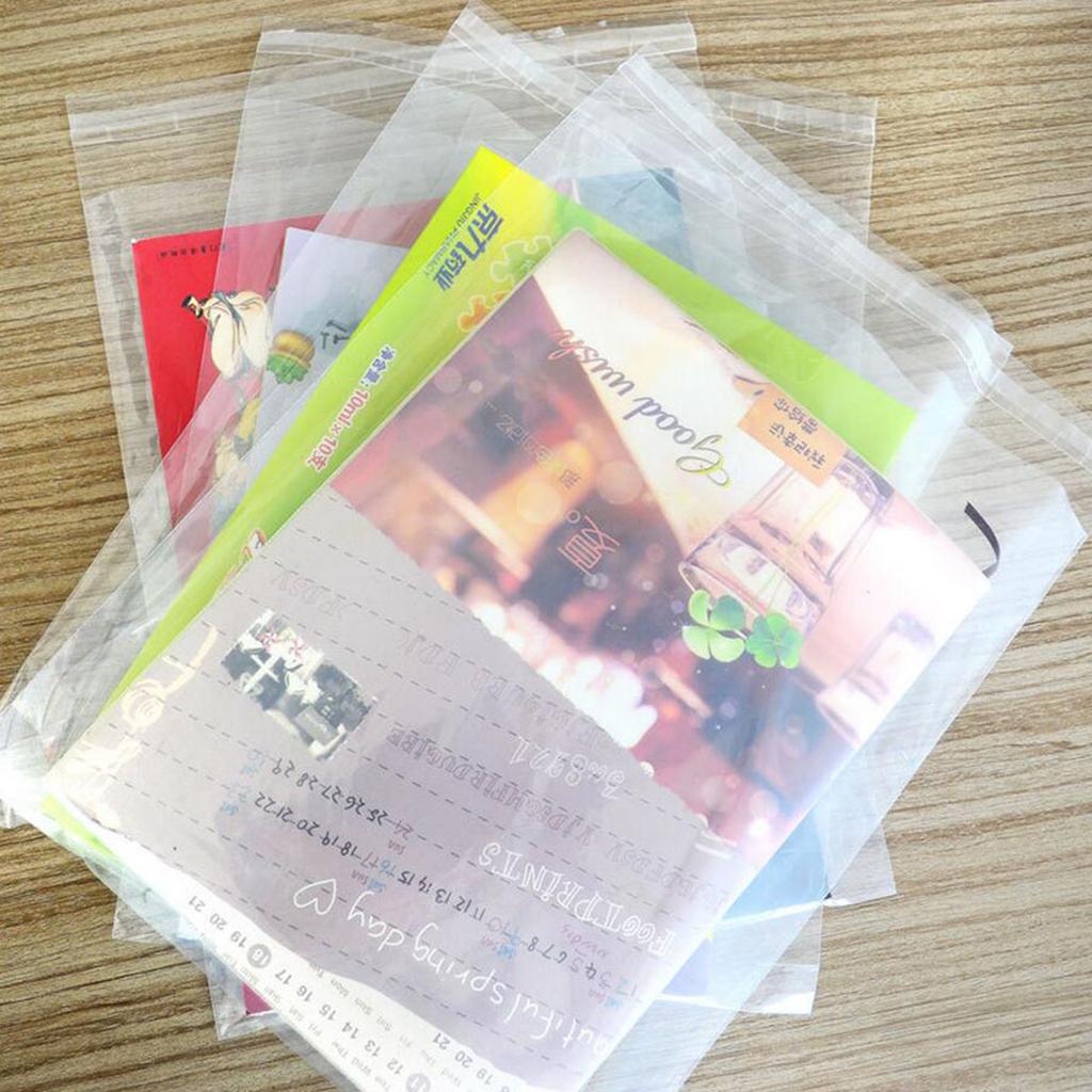 100pcs Transparent Opp Bag Plastic Bags Self Adhesive Seal 15x35cm