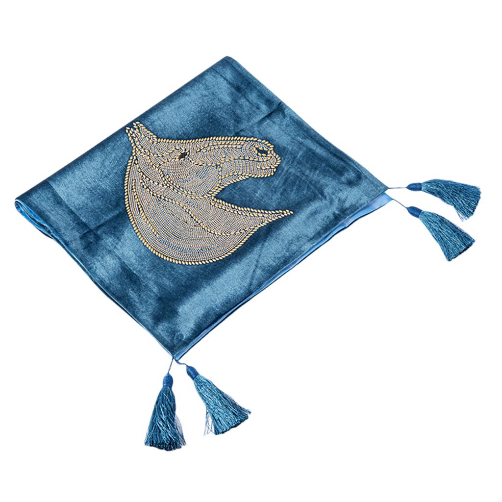 Bed Runner Decorative Bed Pad Protector Scarf Light Blue 210x50cm