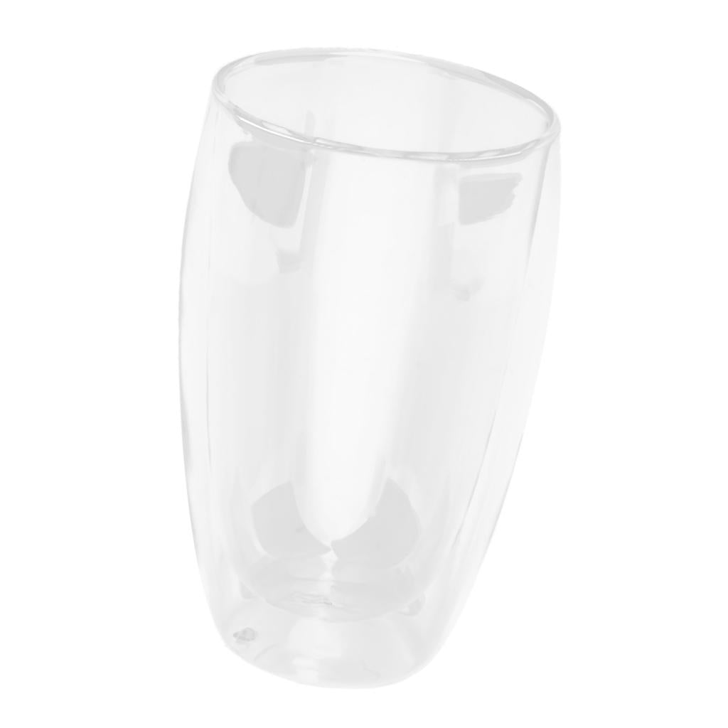 Double Layer Heat-Insulated Glass Transparent Glass Cup for Office 450ML