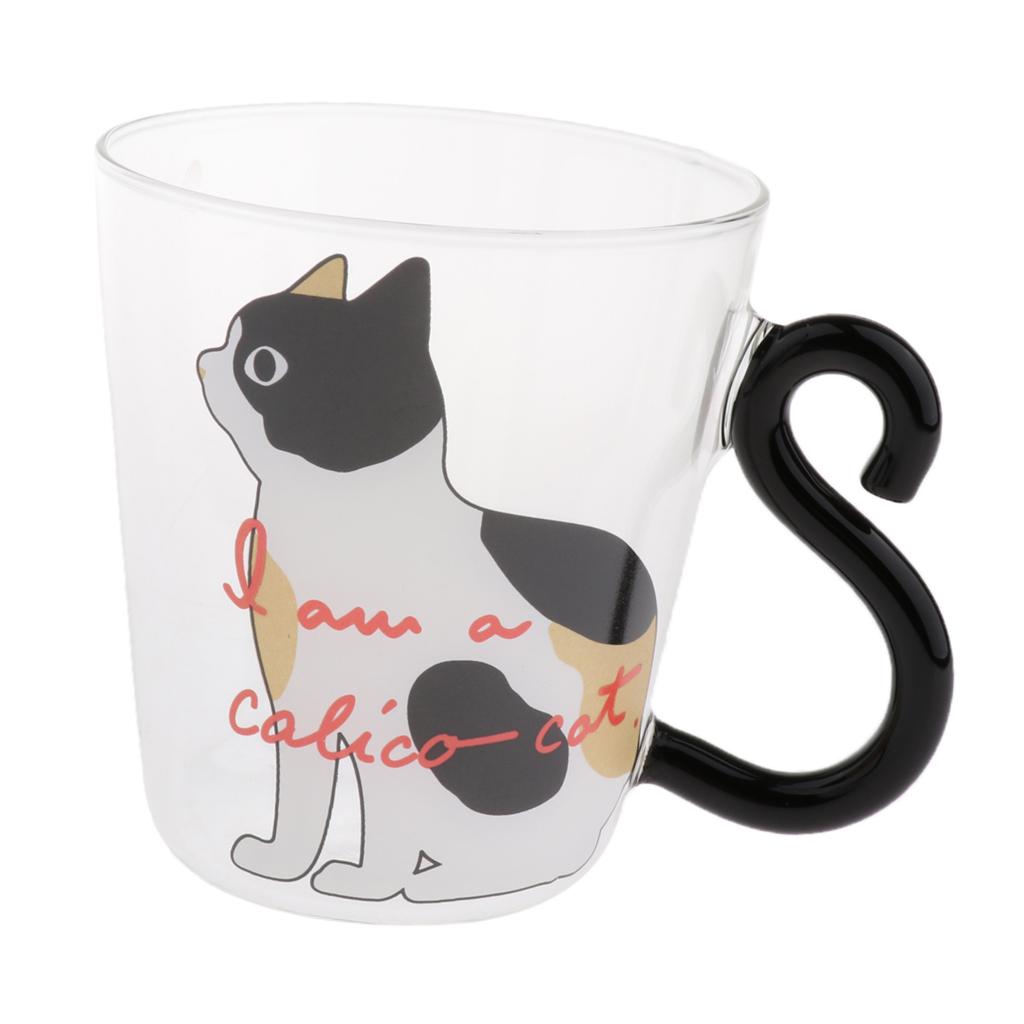 2Style Art Cat Pattern Glass Cup Glass Coffee Mugs