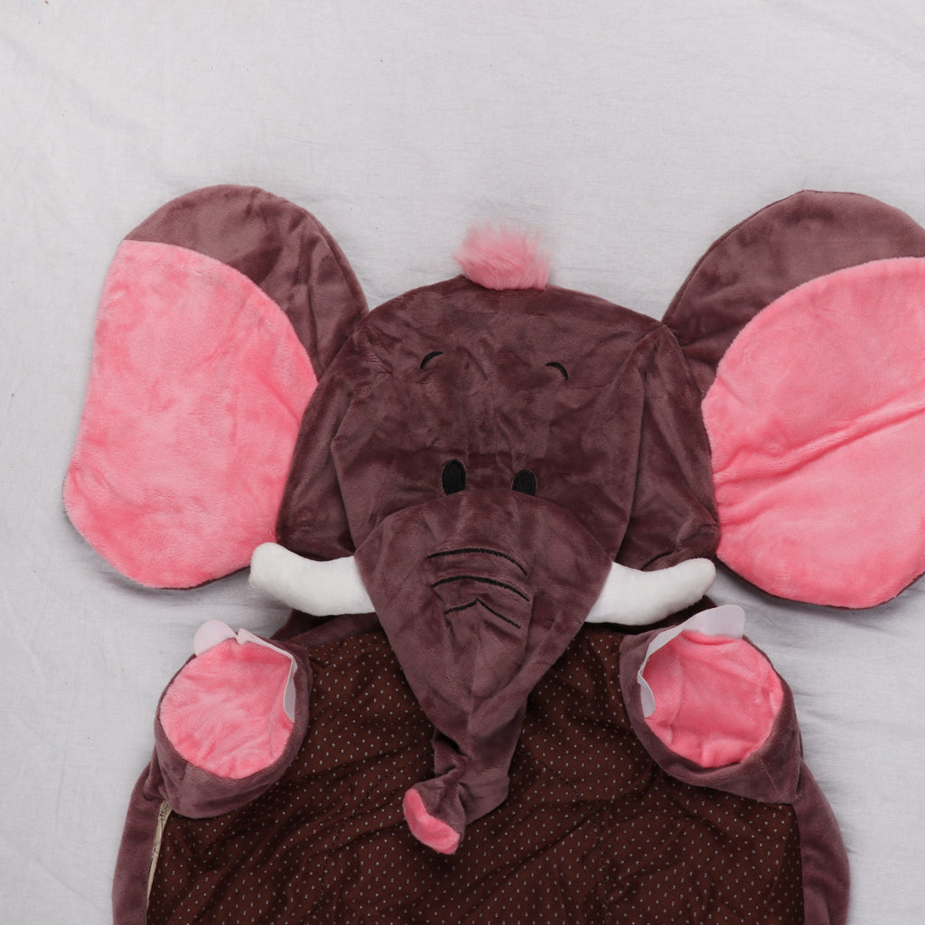 Cartoon Animal Kids Seat Sofa Cover Baby Chair Bean Bag Elephant (Wine Red)