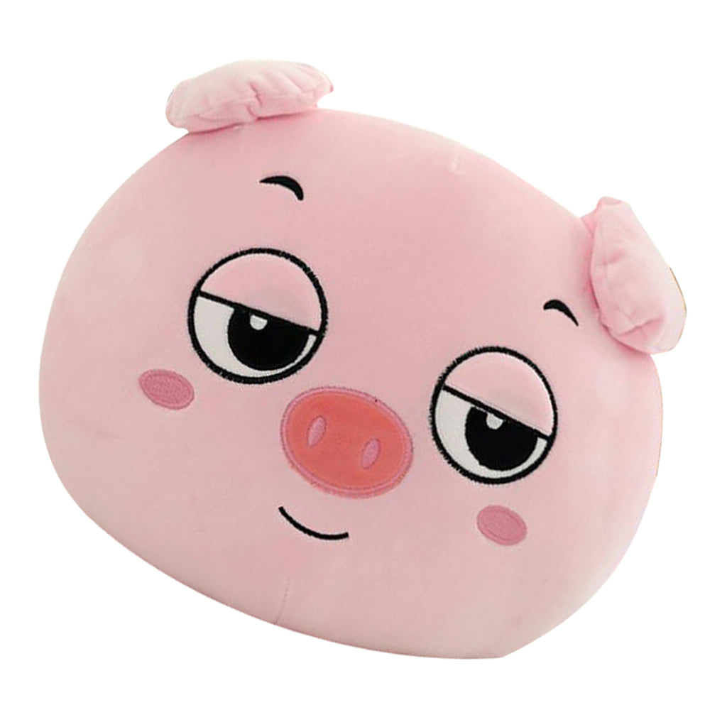 Cartoon Animal Head Shape Cushion Pillow Hand Warmer Pig A