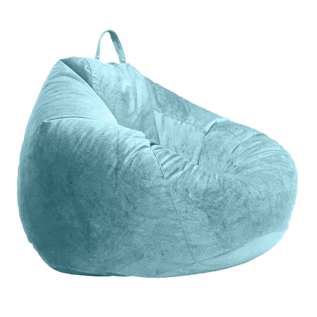 Kids Stuffed Animals Storage Suede Bean Bag Cover 60x70cm Blue_1