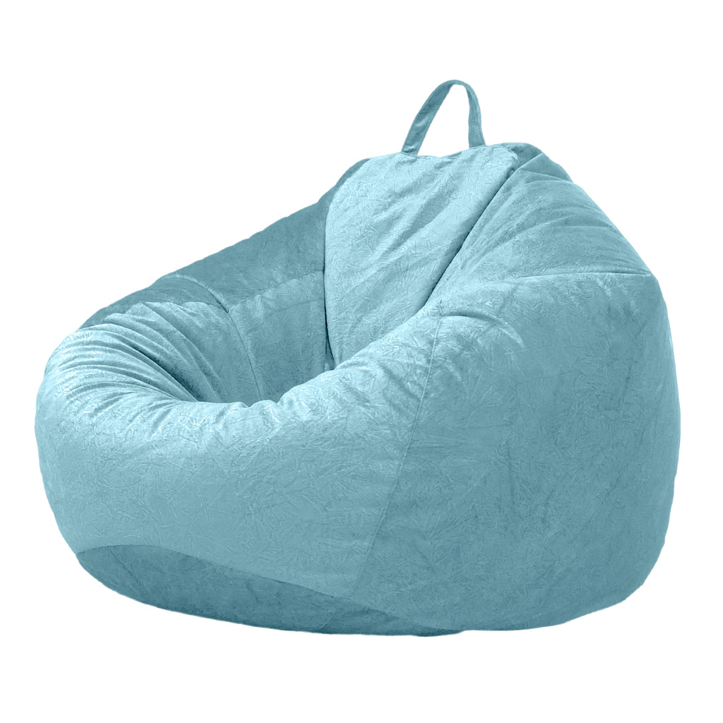 Kids Stuffed Animals Storage Suede Bean Bag Cover 60x70cm Blue_1