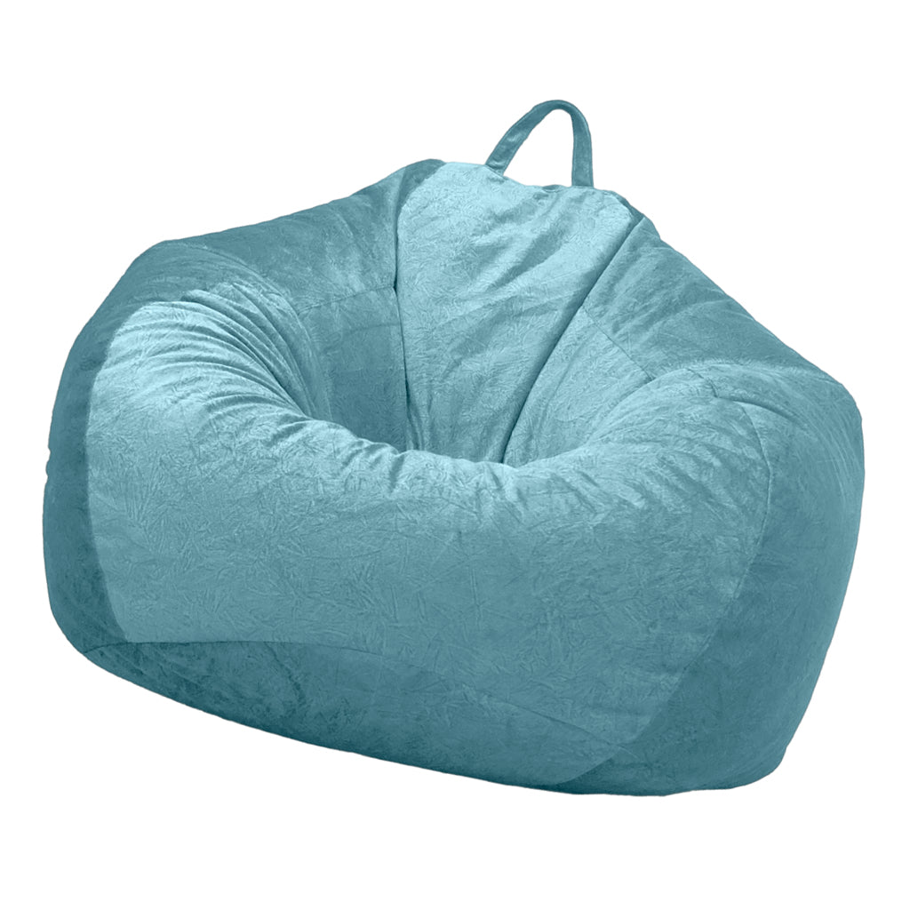 Kids Stuffed Animals Storage Suede Bean Bag Cover 60x70cm Blue_1