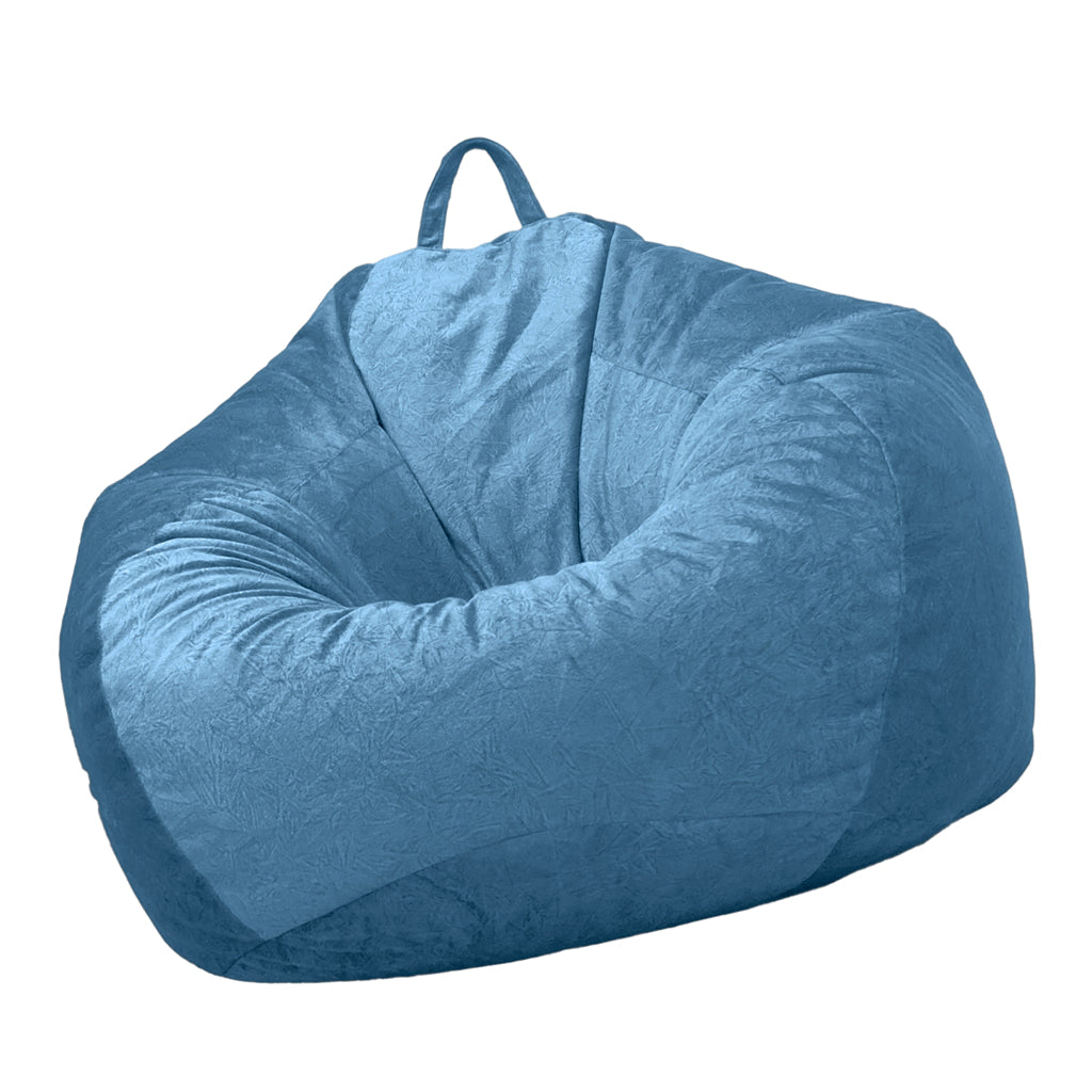 Kids Stuffed Animals Storage Suede Bean Bag Cover 60x70cm Blue_2