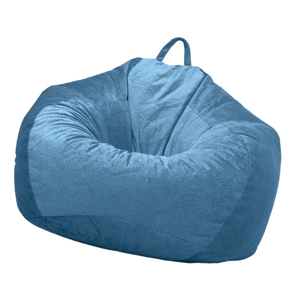 Kids Stuffed Animals Storage Suede Bean Bag Cover 60x70cm Blue_2