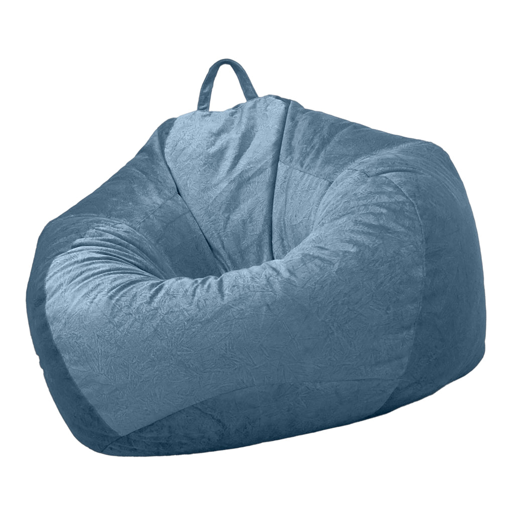 Kids Stuffed Animals Storage Suede Bean Bag Cover 60x70cm Blue_3