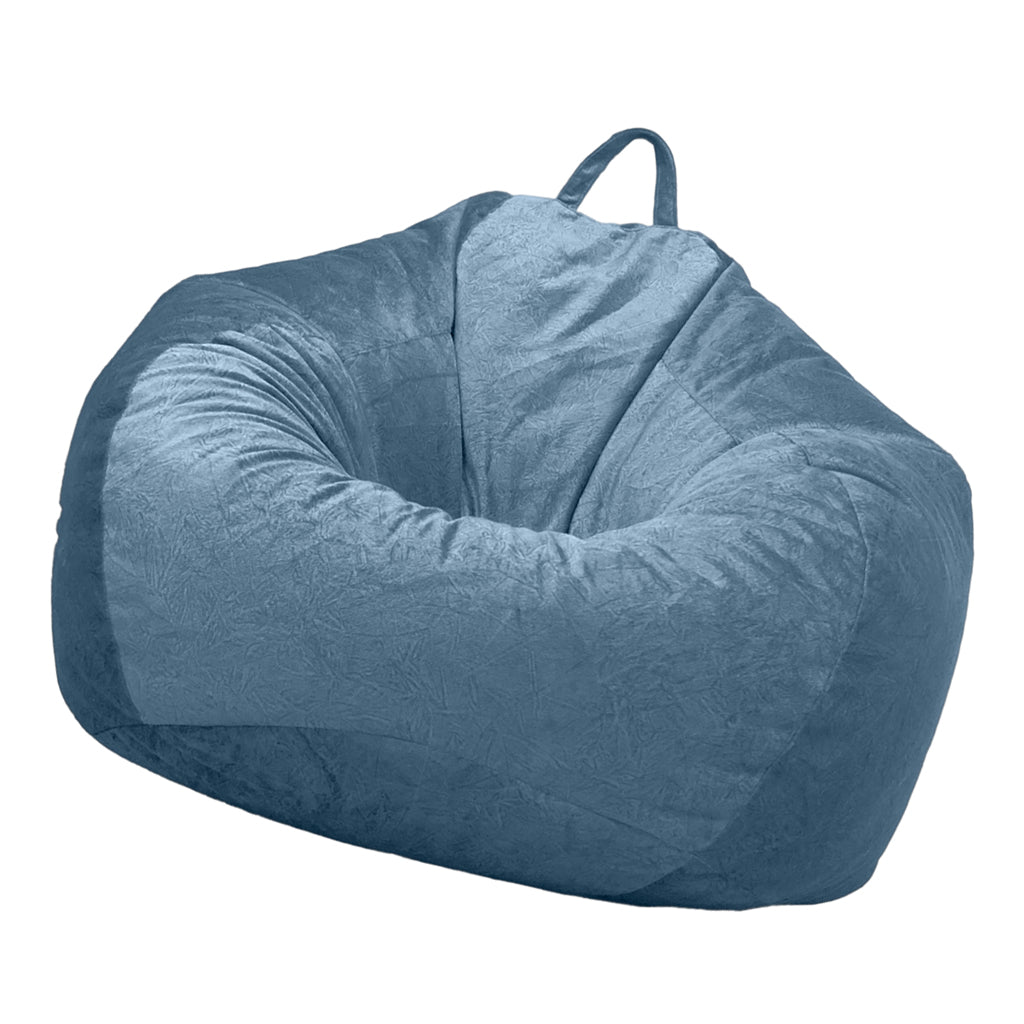 Kids Stuffed Animals Storage Suede Bean Bag Cover 60x70cm Blue_3
