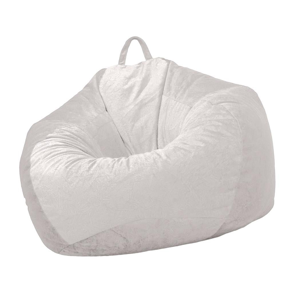 Kids Stuffed Animals Storage Suede Bean Bag Cover 60x70cm Almond Color