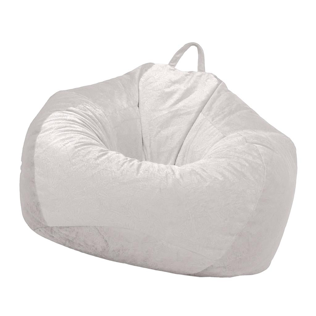 Kids Stuffed Animals Storage Suede Bean Bag Cover 60x70cm Almond Color