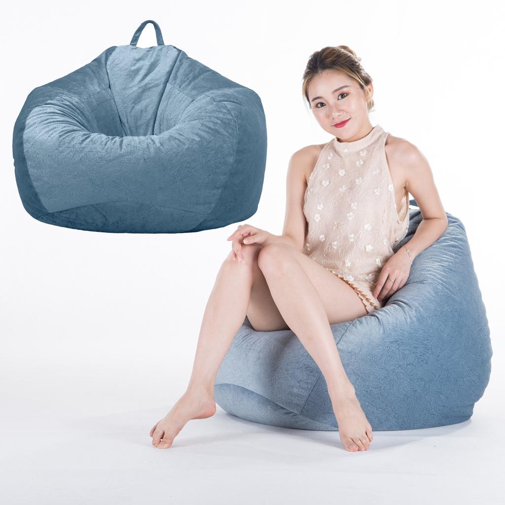 Audlt Teen Size Bean Bag Chair Cover Bedding Toy Storage Blue