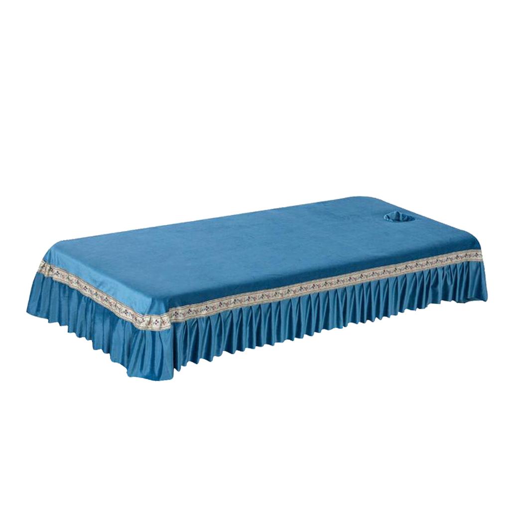 Reusable SPA Massage Bed Sheet Cover with Face Breath Hole Light Blue