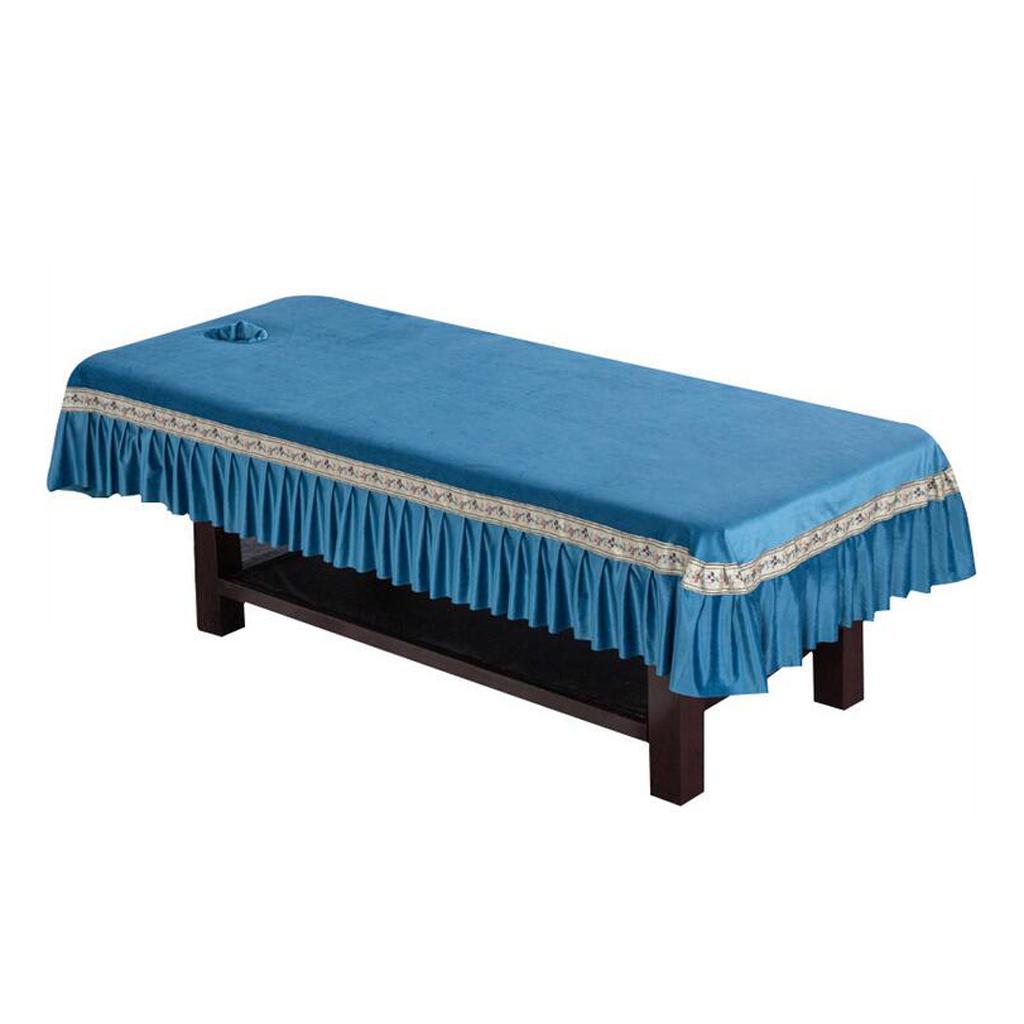 Reusable SPA Massage Bed Sheet Cover with Face Breath Hole Light Blue