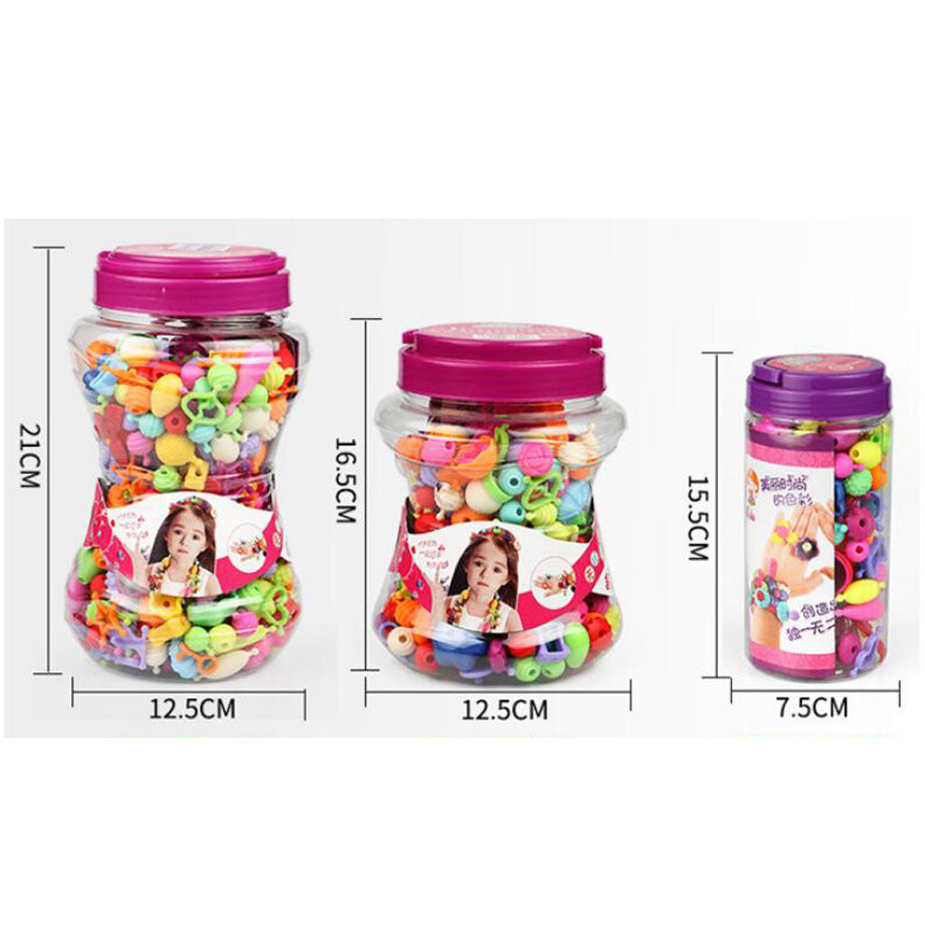 Pop Beads Art and Crafts Kid DIY Snap Together Jewelry Making Toy Kit 220pcs
