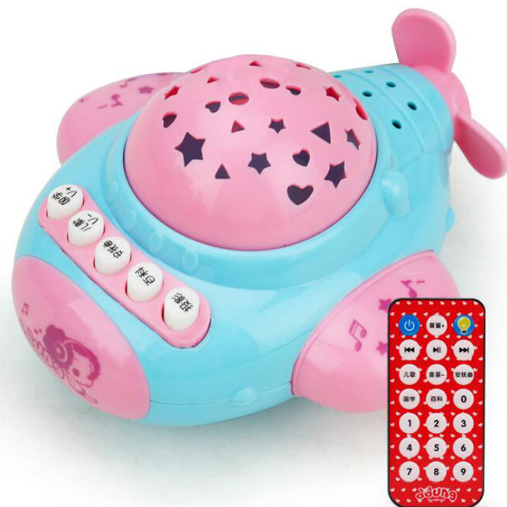 Small Plane Projection Musical Story Machine Baby Early Educational Toy Blue