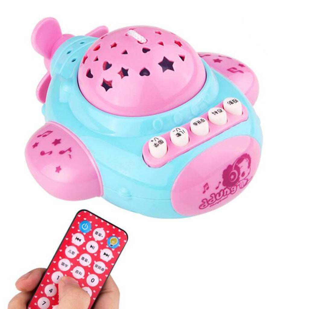 Small Plane Projection Musical Story Machine Baby Early Educational Toy Blue