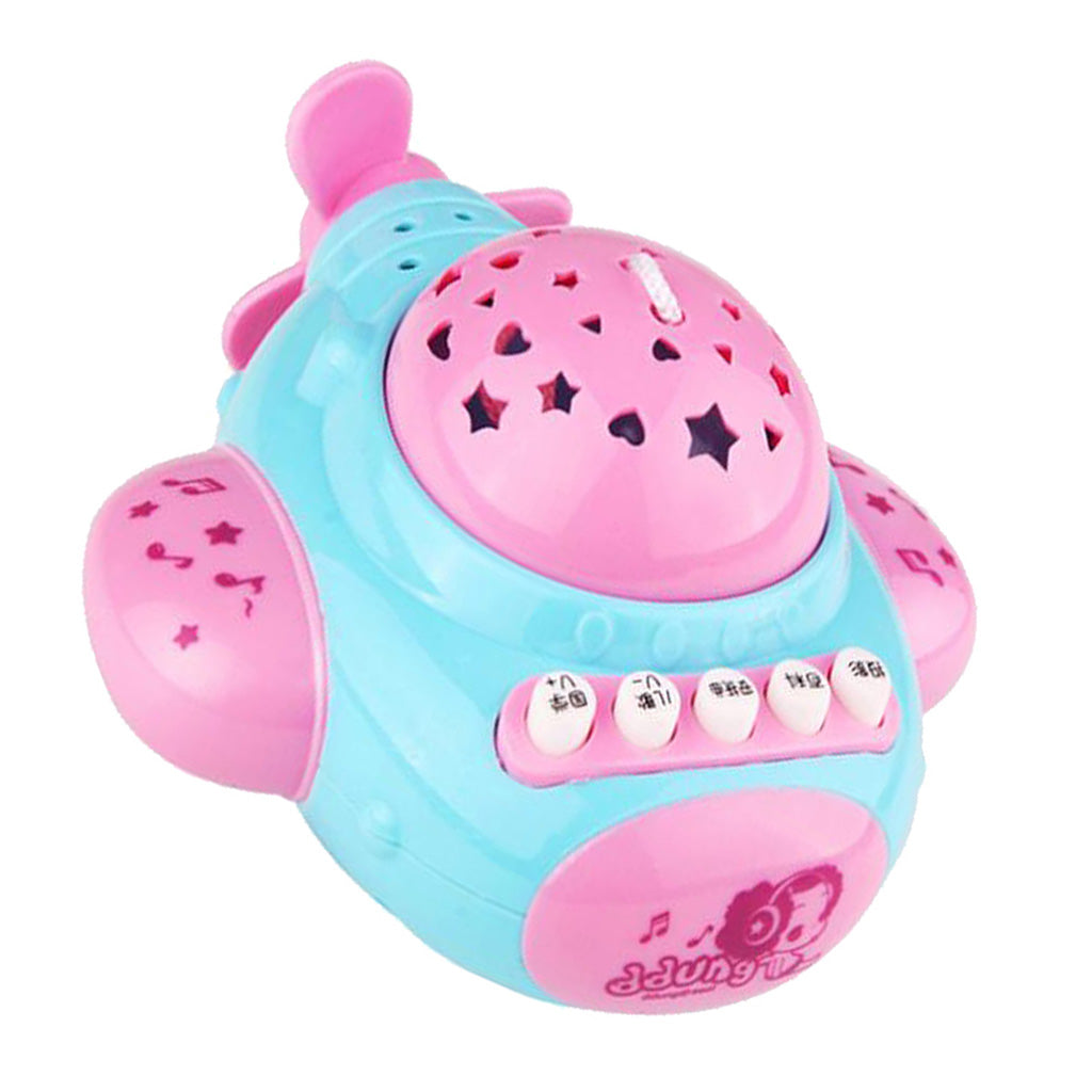Small Plane Projection Musical Story Machine Baby Early Educational Toy Blue
