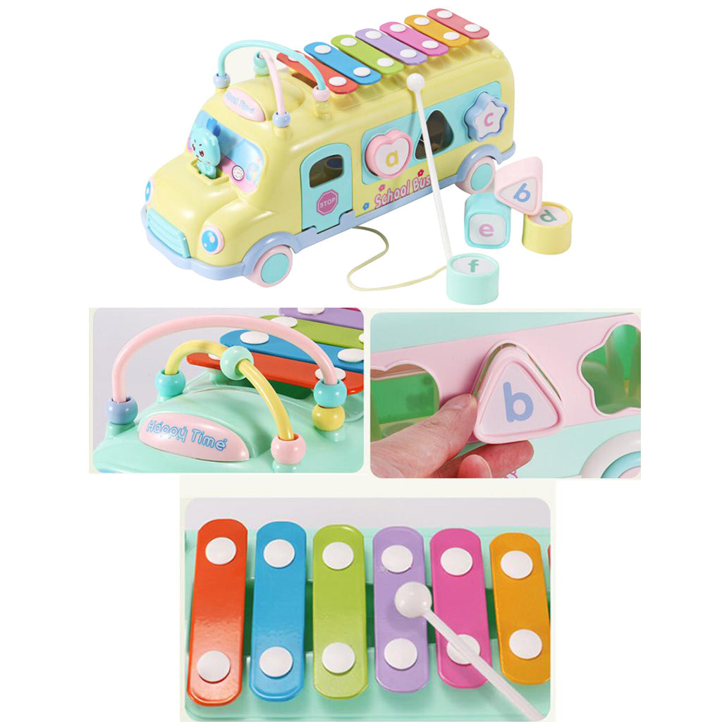 Piano Xylophone 7 Keys Mini Glockenspiel Instrument Yellow