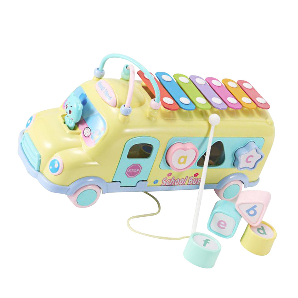 Piano Xylophone 7 Keys Mini Glockenspiel Instrument Yellow