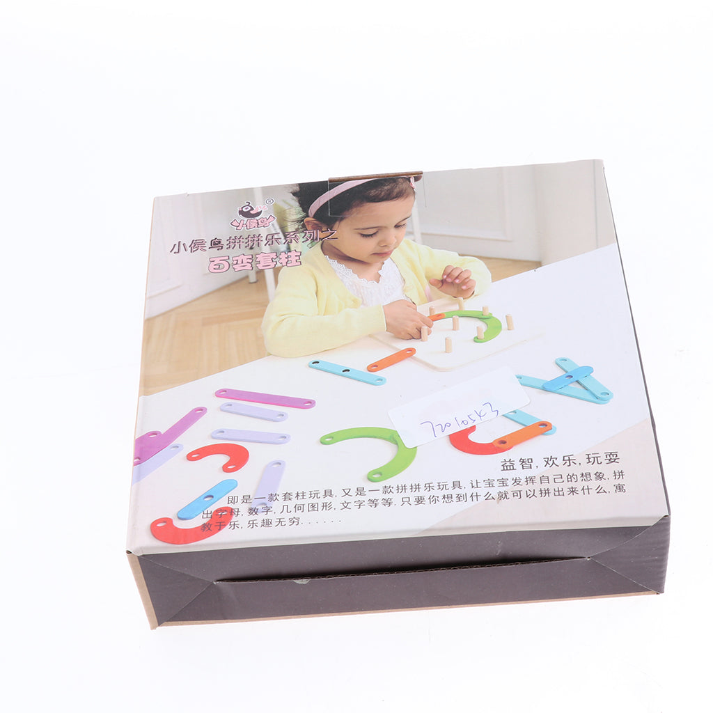 Wooden Geometric Letter Sorter Board Building Blocks Kids Educational Toys
