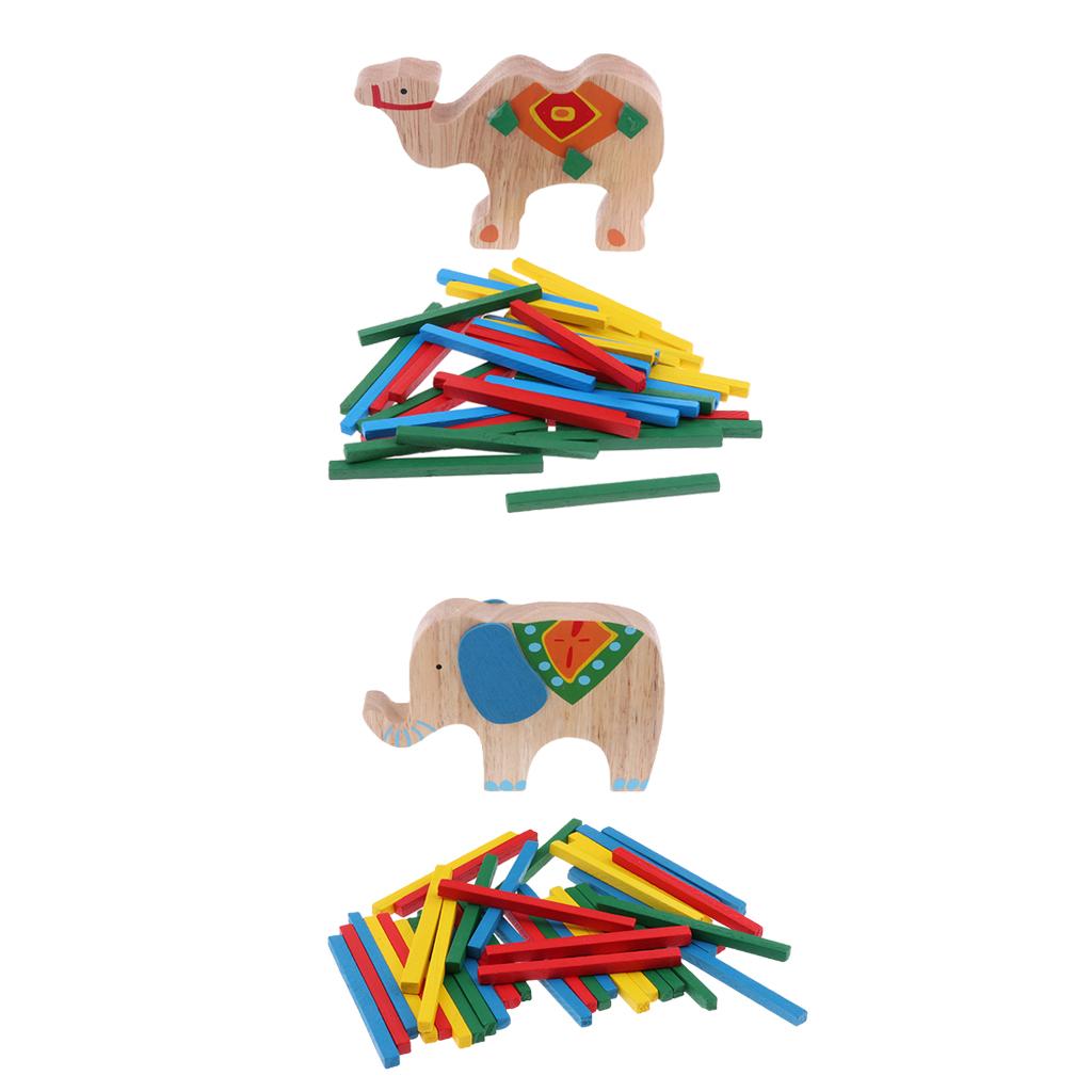 Wooden Stick Stacking Balance Beam Wooden Puzzle Building Blocks Camel