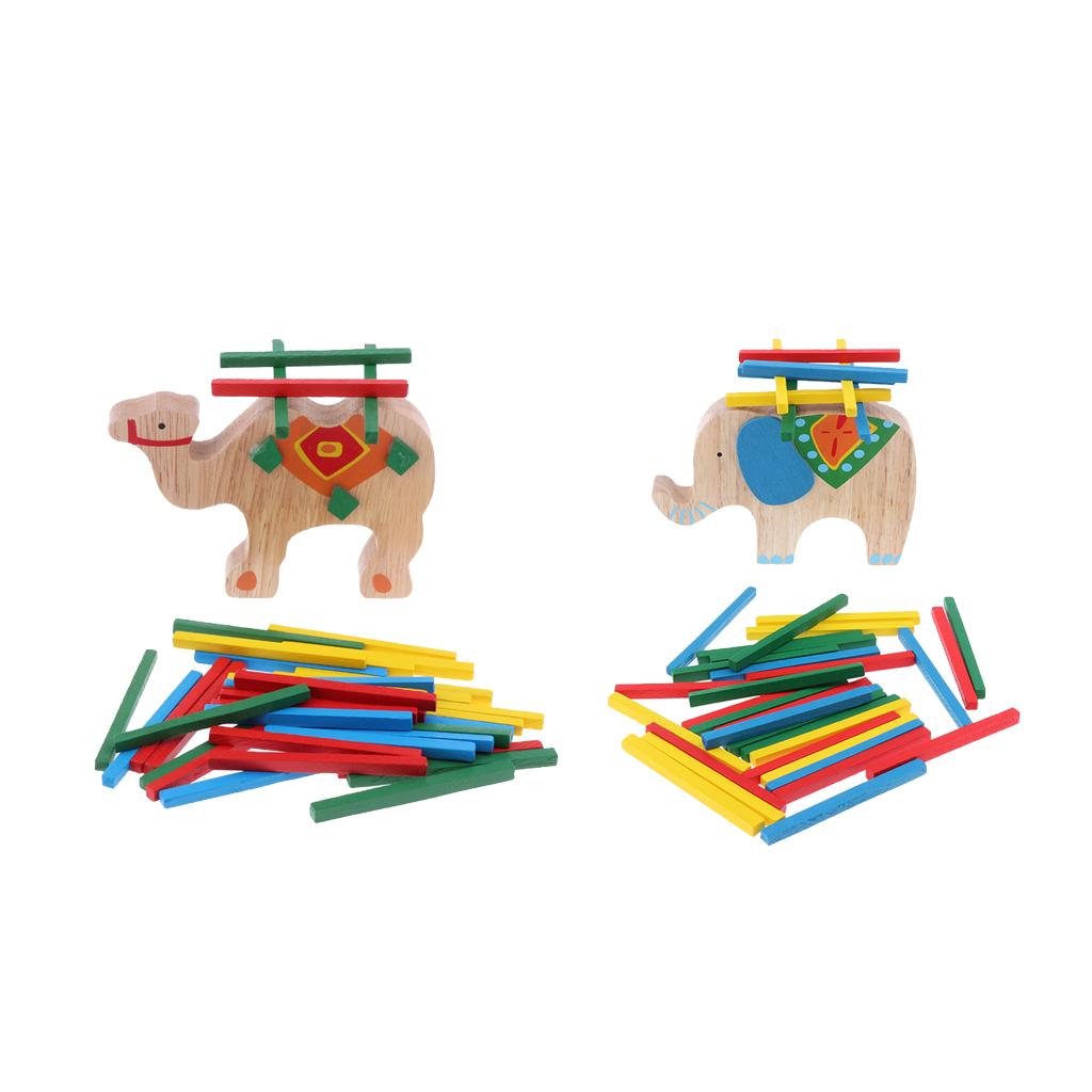 Wooden Stick Stacking Balance Beam Wooden Puzzle Building Blocks Camel