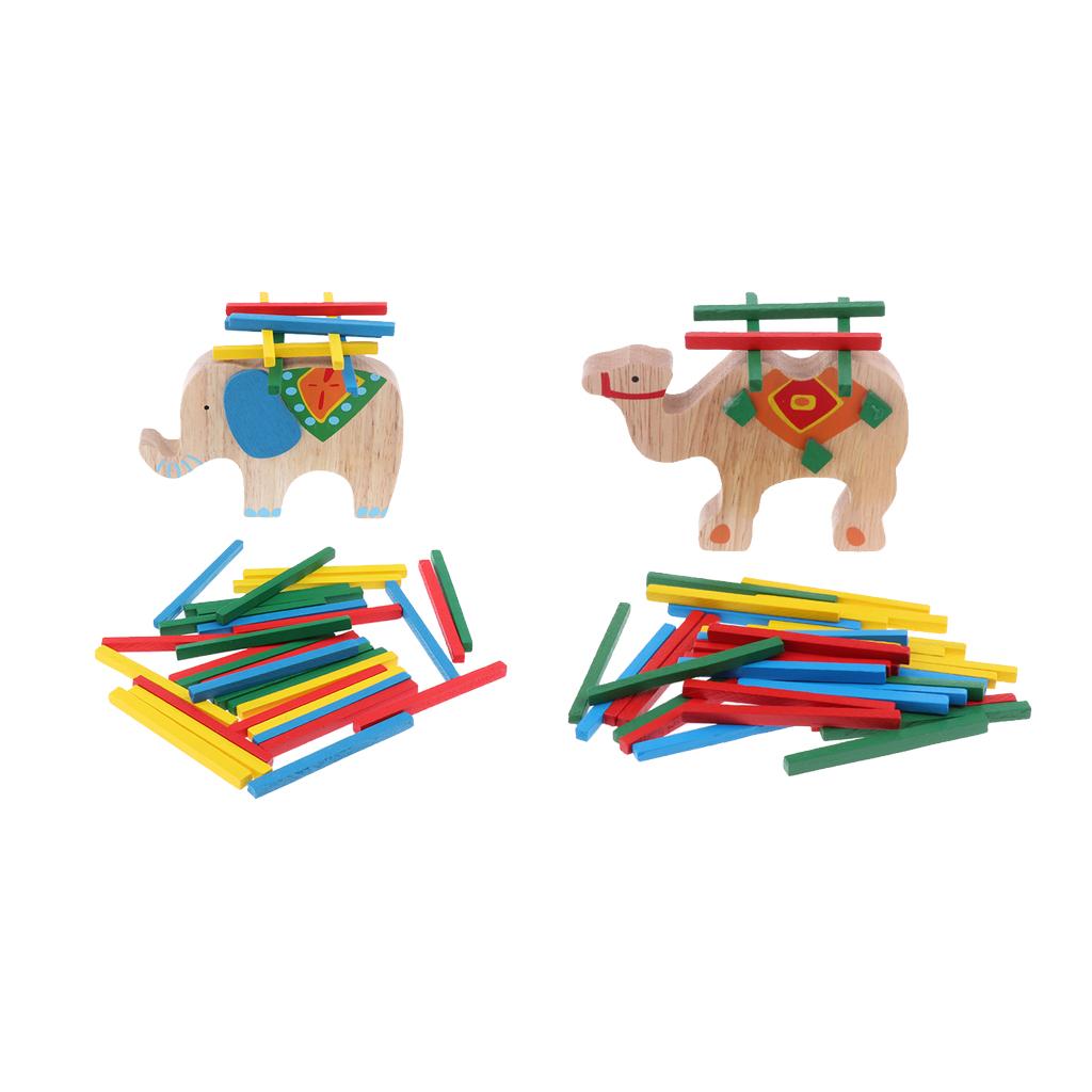 Wooden Stick Stacking Balance Beam Wooden Puzzle Building Blocks Camel