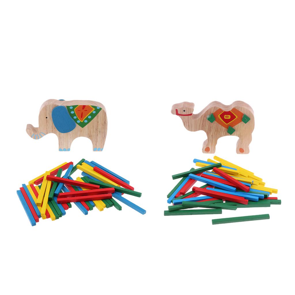 Wooden Stick Stacking Balance Beam Wooden Puzzle Building Blocks Camel