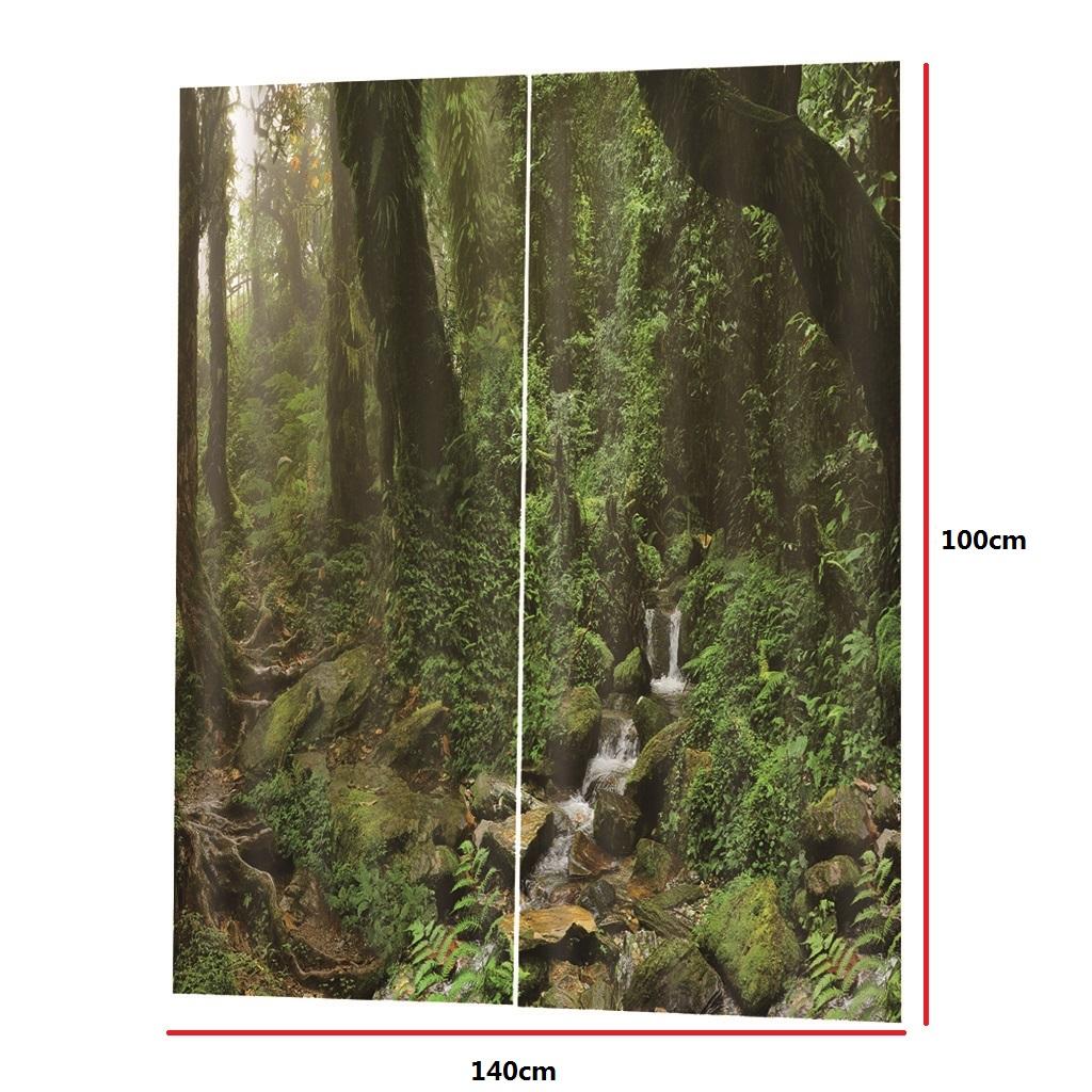 Digital Printing 3D Window Curtains for Living Bedroom 140x100cm -Forest