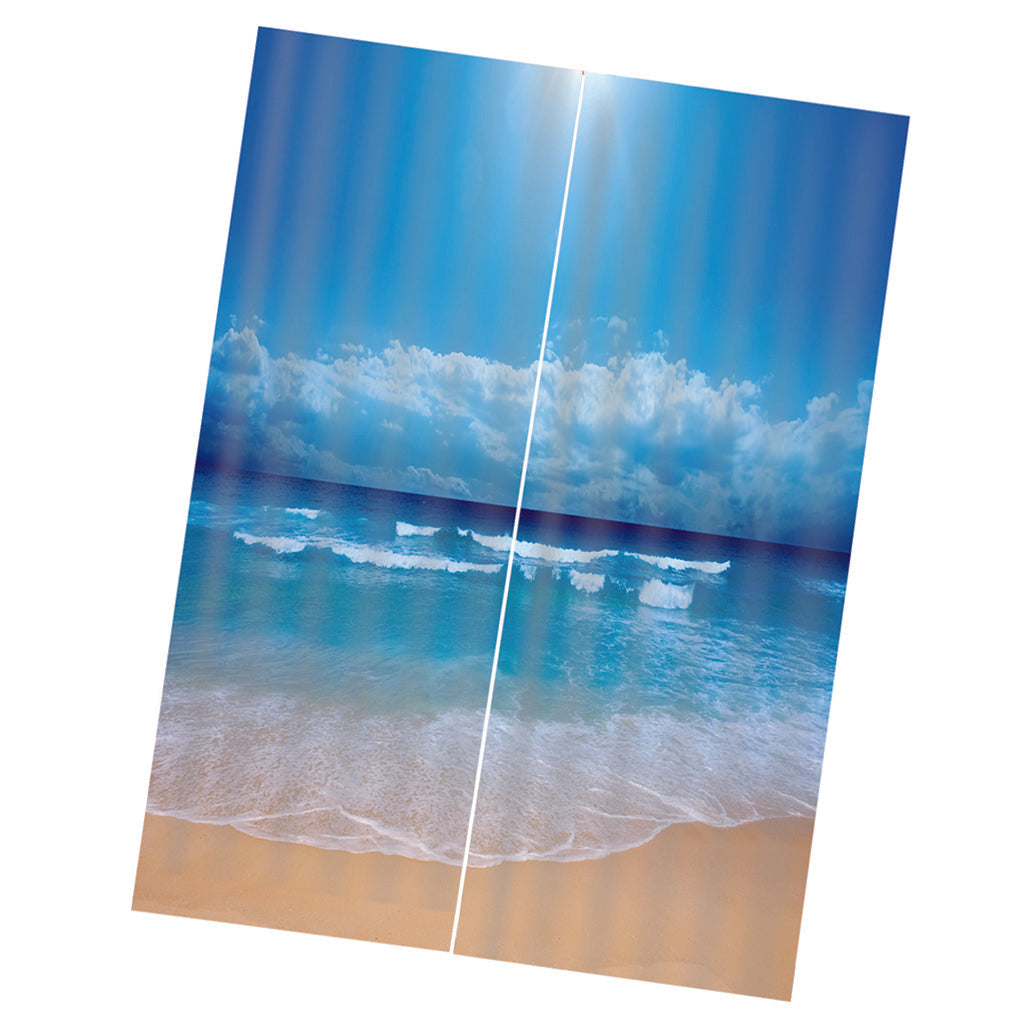 Seaside Scenery Landscape Blackout Curtains for Living Room Style-3