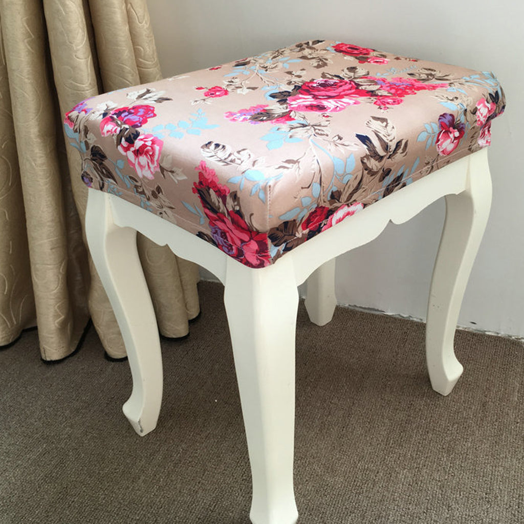 Stool face dust cover dressing table stool set Chinese style Flower 4