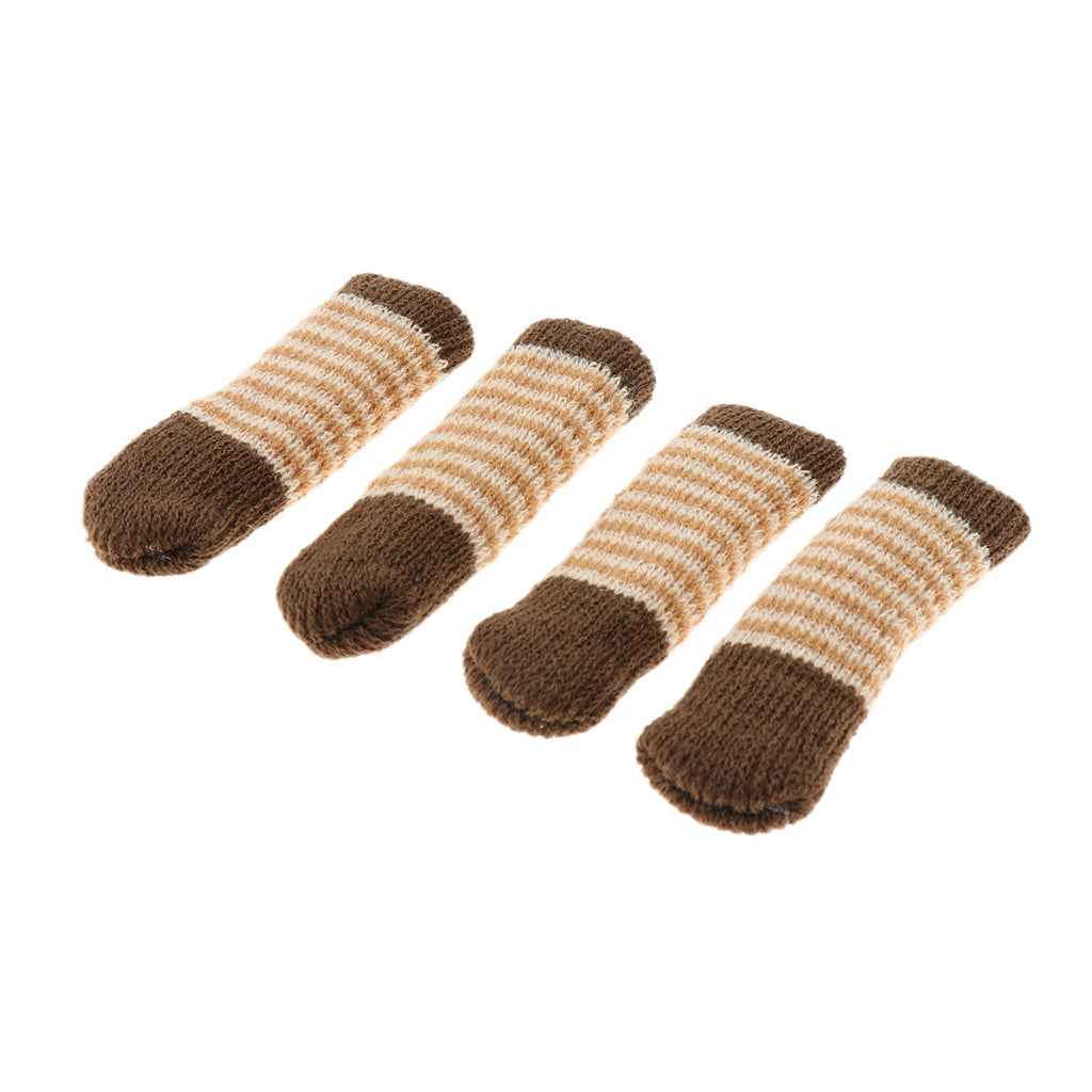 Furniture and Hardwood Floor Protector for 4 Four-Leg Chair Brownish White