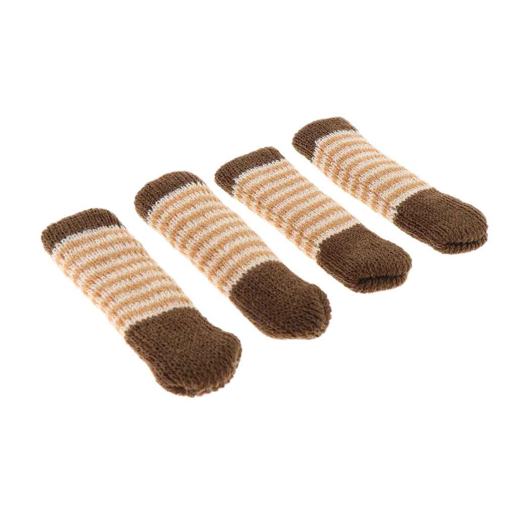 Furniture and Hardwood Floor Protector for 4 Four-Leg Chair Brownish White