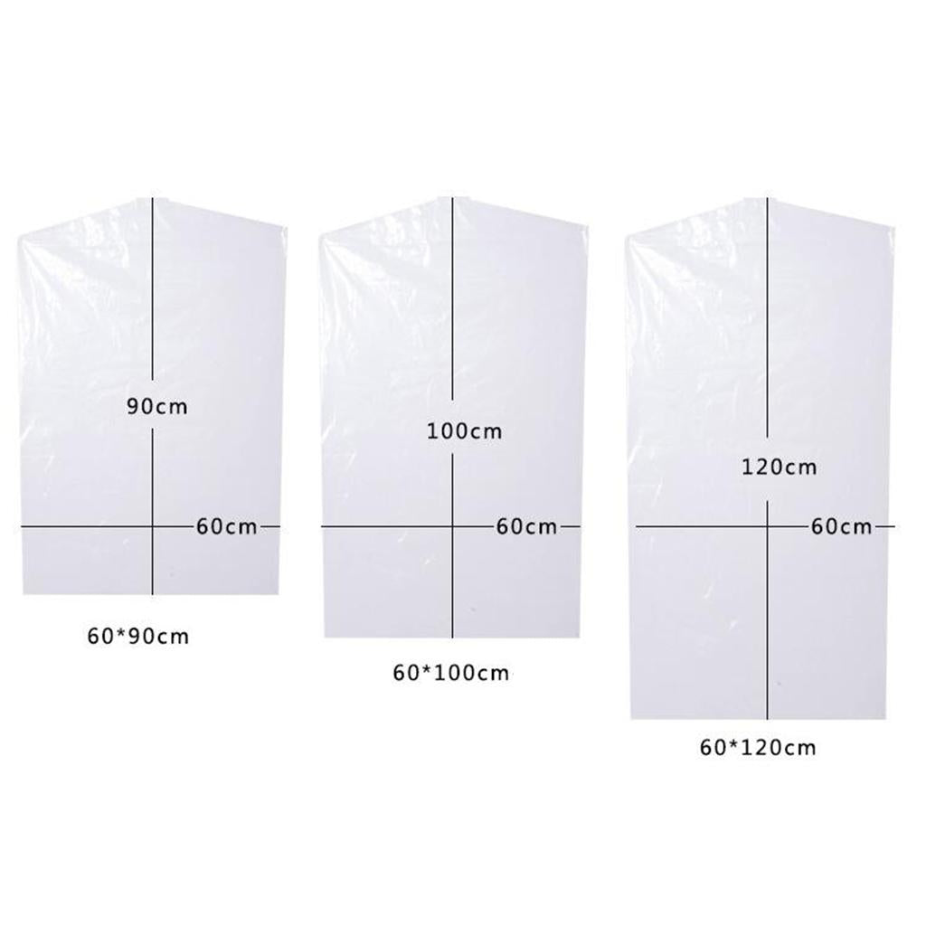 10pcs Plastic Hanging Garment Bags Clothes Shirt Coat Storage Cover 60x90cm